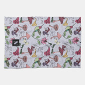 Bloemen Hummingbird Garden Lavendel Paarse Theedoek (Horizontaal)