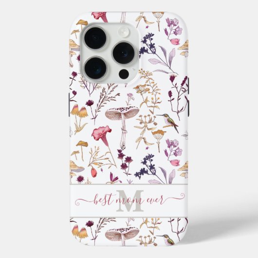 Bloemen Hummingbird iPhone Case - Moederdag Gift (Achterkant)