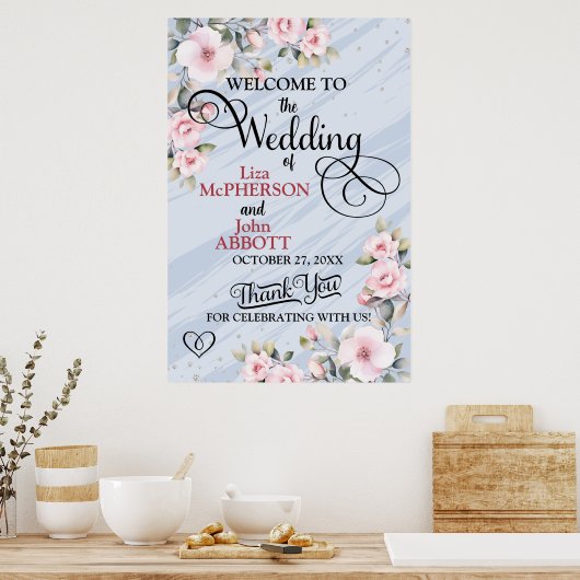  Bloemen Huwelijk Welkom Poster (Keuken)