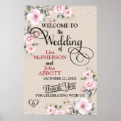  Bloemen Huwelijk Welkom Teken Poster (Voorkant)
