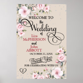  Bloemen Huwelijk Welkom Teken Poster
