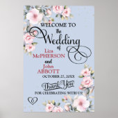  Bloemen Huwelijk Welkom Teken Poster (Voorkant)