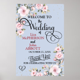  Bloemen Huwelijk Welkom Teken Poster