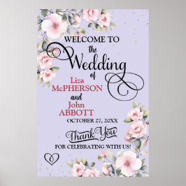  Bloemen Huwelijk Welkom Teken Poster