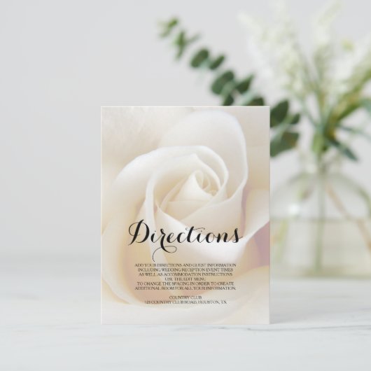 Bloemen Huwelijks Richtingen Insteekkaart Kaart (Staand voorkant)