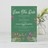 Bloemen Huwelijksfoto Save the Date Aankondiging (Staand voorkant)