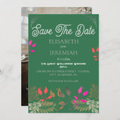 Bloemen Huwelijksfoto Save the Date Aankondiging (Voorkant / Achterkant)