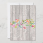 Bloemen Huwelijksuitnodiging Hout Rustieke String  Kaart (Achterkant)