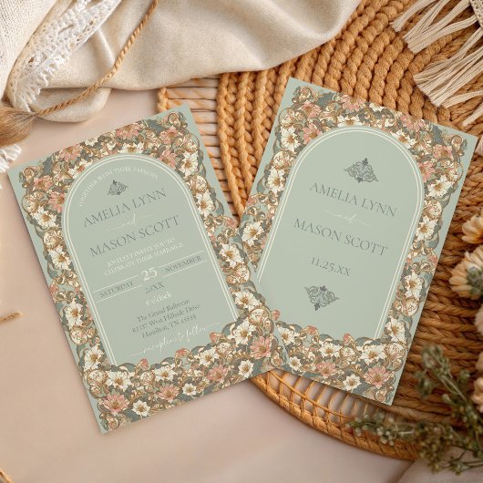  Bloemen Huwelijksuitnodiging Kaart