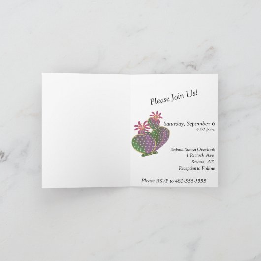 Bloemen Huwelijksuitnodiging-Sedona Cactus Flower (Binnen)