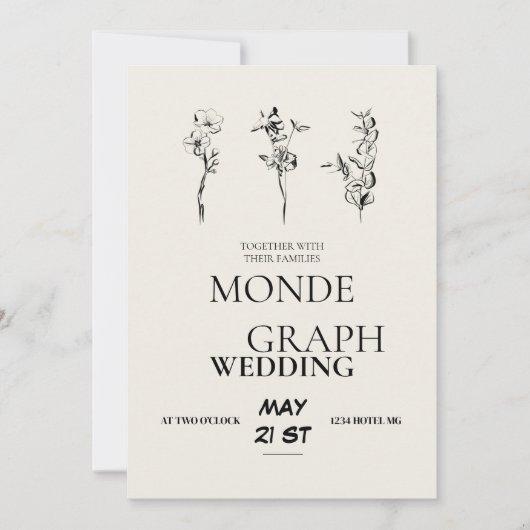 Bloemen Huwelijksuitnodigingen Kunst Kaart (Voorkant)