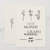 Bloemen Huwelijksuitnodigingen Kunst Kaart (Voorkant / Achterkant)