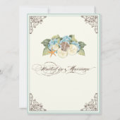 Bloemen Hydrangea Bloem Seashell Swirls Beach Kaart (Achterkant)
