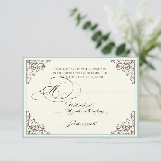 Bloemen Hydrangea Bloem Seashell Swirls Beach RSVP Kaartje (Staand voorkant)