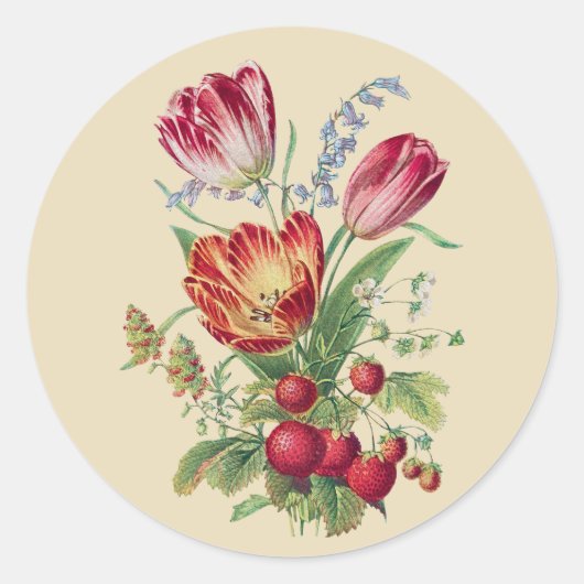 bloemen I Ronde Sticker (Voorkant)