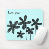 bloemen - Ice Blue Muismat (Met muis)