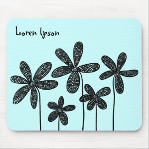  bloemen - Ice Blue Muismat