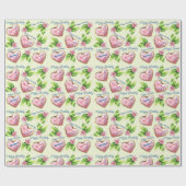 Bloemen & Iced Cookies Naam toevoegen Verjaardags  Cadeaupapier (Vlak)