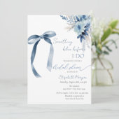 Bloemen Iets Blauw Bow Glitter Druppelt Kaart (Staand voorkant)