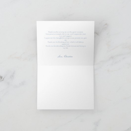 Bloemen Iets blauw voor ik Vrijgezellenfeest doe Bedankkaart (Binnen)