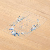 Bloemen Iets blauw voordat ik Vrijgezellenfeest do Acryl Uitnodigingen (Laagn)