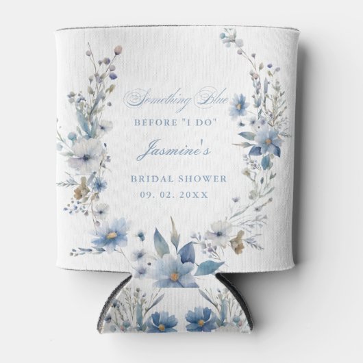 Bloemen Iets blauw voordat ik Vrijgezellenfeest do Blikjeskoeler (Voorkant)