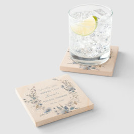 Bloemen Iets blauw voordat ik Vrijgezellenfeest do Stenen Onderzetter