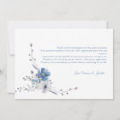 Bloemen Iets blauw Vrijgezellenfeest Dank u kaart (Achterkant)