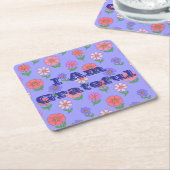 Bloemen Ik ben dankbaar Onderzetter set (Schuin)