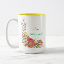 Bloemen "Ik ben gezegend" koffie mok
