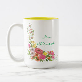 Bloemen "Ik ben gezegend" koffie mok