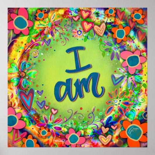  bloemen Ik ben Motivatie inspiratie Poster (Voorkant)