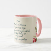 Bloemen "Ik kan je niet elke dag bloemen plukken" Mok (Voorkant rechts)