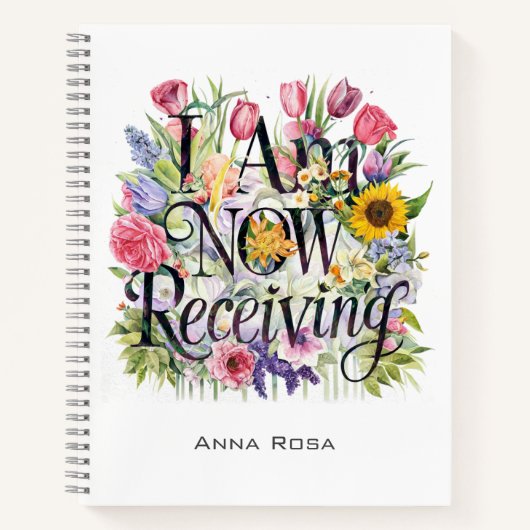 *~* Bloemen IK ONTVANG NU 9 AP85 Manifesting Notitieboek (Voorkant)