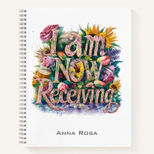*~* Bloemen IK ONTVANG NU AP85 20 Manifesting Notitieboek (Voorkant)