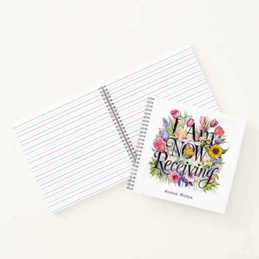 *~* Bloemen IK ONTVANG NU AP85 Manifesting Notitieboek (Binnen)