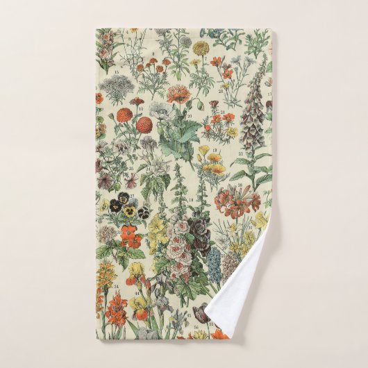  bloemen Illustratie Adolphe Millot Handdoek (Handdoek)