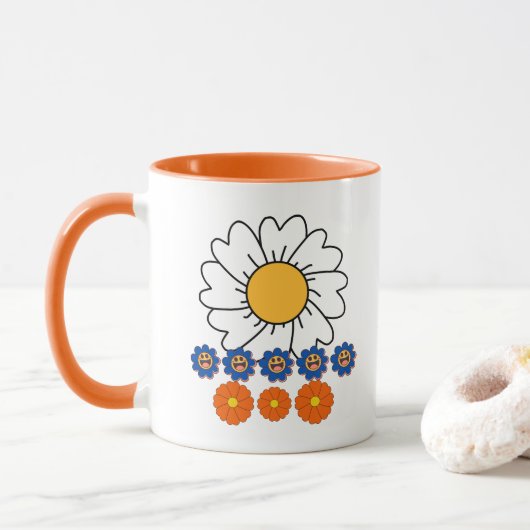 Bloemen Illustratie Mok (Met donut)