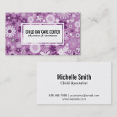 Bloemen | Illustratief (paarse) Visitekaartje (Voorkant / Achterkant)