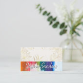 Bloemen illustraties | Penseelstreken verven Visitekaartje (Staand voorkant)