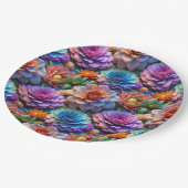 Bloemen in 3D Papieren Bordje (Gekanteld)