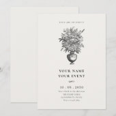  bloemen in antiek vaas kaart (Voorkant / Achterkant)