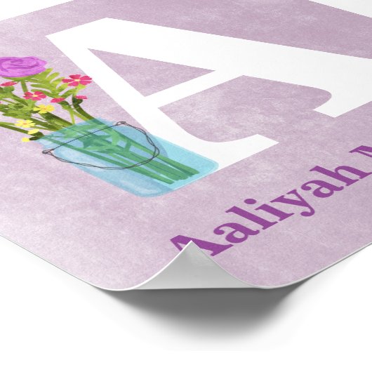 Bloemen in Ball Mason Vase Custom Girl Wall Art Poster (Hoek)