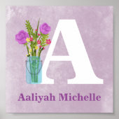 Bloemen in Ball Mason Vase Custom Girl Wall Art Poster (Voorkant)