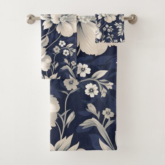 Bloemen in blauw bad handdoek (Insitu)