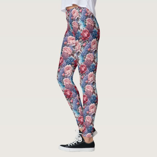 Bloemen in blauw en roze leggings (Links)
