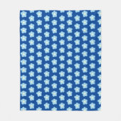 Bloemen in blauw fleece deken (Voorkant)