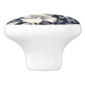 Bloemen in blauw keramische knop (Zijkant)