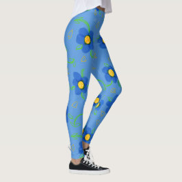 Bloemen in blauw leggings