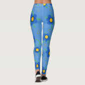 Bloemen in blauw leggings (Achterkant)